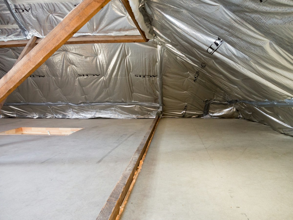 Newly insulated residential attic